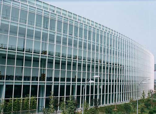 Stick type curtain wall glazing system